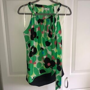 New York & Company Sleeveless Blouse Top Meduim‎ Green Black